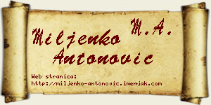 Miljenko Antonović vizit kartica